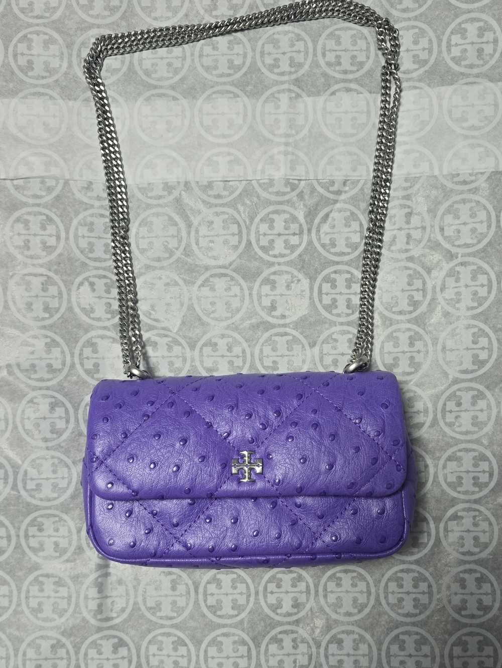 Tory Burch Violet Quilted Chain Strap Crossbody - Picture 1 of 5